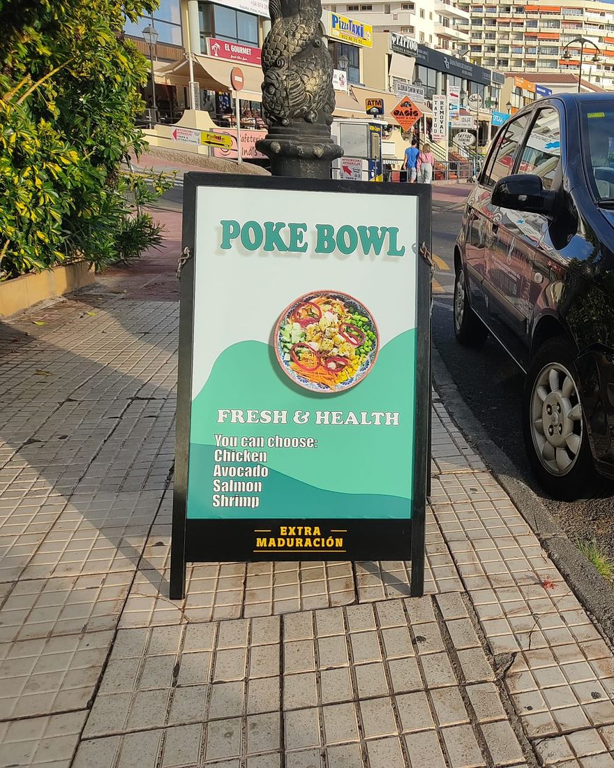 Caballete de Poke Bowl